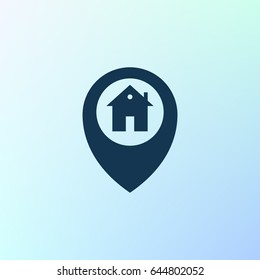 Map pointer house sign icon, Home location marker vector illustration