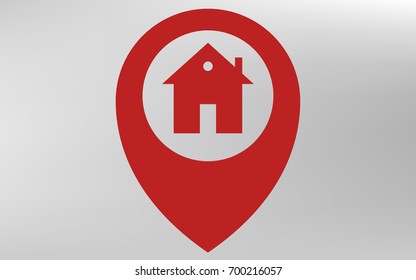 Map pointer house sign icon, Home location marker vector illustration