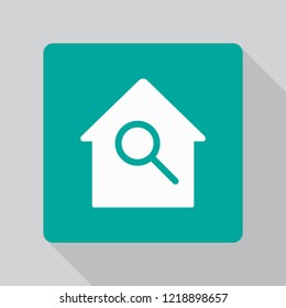 Map pointer with house vector icon