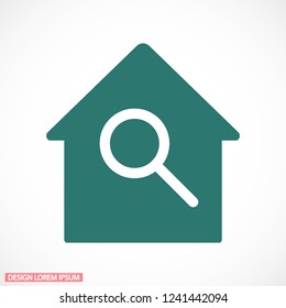Map pointer with house vector icon