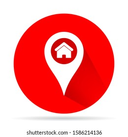 Map pointer house vector icon , design Map pointer house illustration for web. Flat style Map pointer house