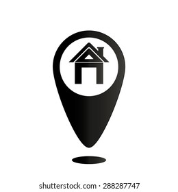 map pointer house vector icon