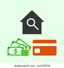 Map pointer with house vector icon