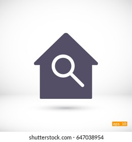 Map pointer with house vector icon