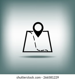 Map with pointer icon