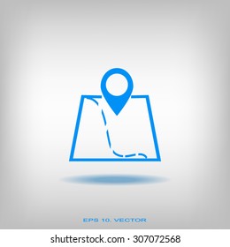Map with pointer icon