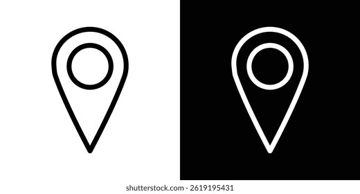 Map pointer icon for banner and packaging design. Vector illustration