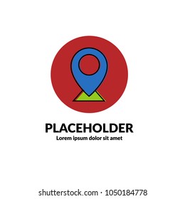 map pointer icon.Can be used as icon or logo for websites, applications, mobile and UI design. color icon, vector illustration