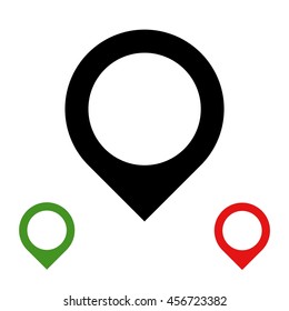 Map pointer icon - black / color. Vector illustration. Flat image. Geometric contour.
