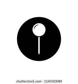 Map pointer icon in black round