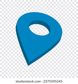 map pointer with icon blue transparant background vector, place icon element