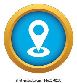 Map pointer icon blue vector isolated on white background for any design