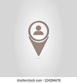 Map pointer to the icon business contact. Made in vector