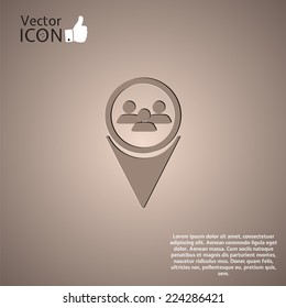 Map pointer to the icon business contact. Made in vector