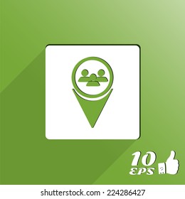 Map pointer to the icon business contact. Made in vector
