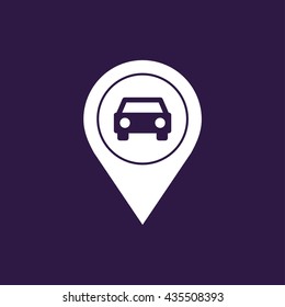 Map pointer icon for car . Vector illustration