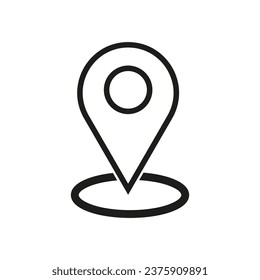 Map pointer icon in circle. Location, pin, gps icon. Vector illustration. EPS 10.