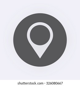 Map pointer icon in circle . Vector illustration