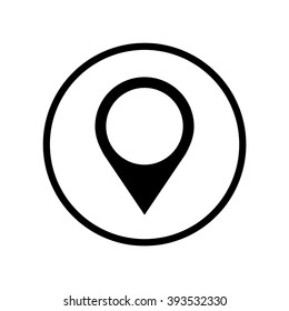 Map pointer icon in circle . Vector illustration
