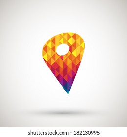 map pointer icon with colorful diamond