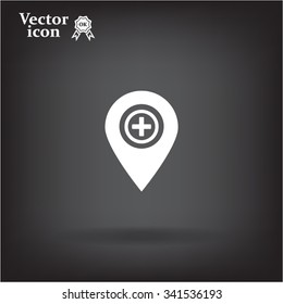 Map Pointer Icon With Cross