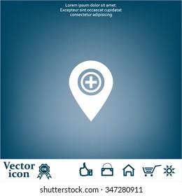 Map Pointer Icon With Cross