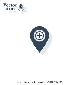 Map Pointer Icon With Cross