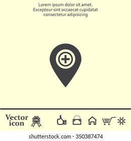 Map Pointer Icon With Cross