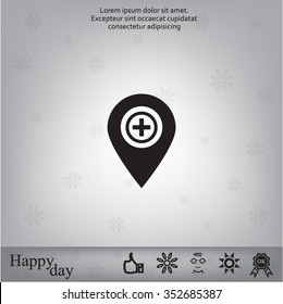 Map Pointer Icon With Cross