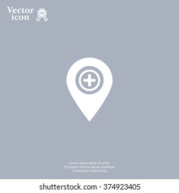 Map Pointer Icon With Cross