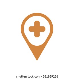 Map Pointer Icon With Cross