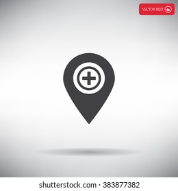 Map Pointer Icon With Cross