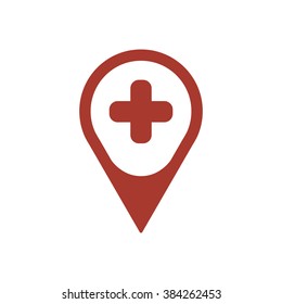 Map Pointer Icon With Cross