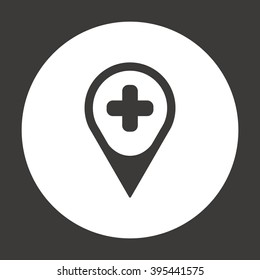 Map Pointer Icon With Cross
