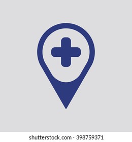 Map Pointer Icon With Cross