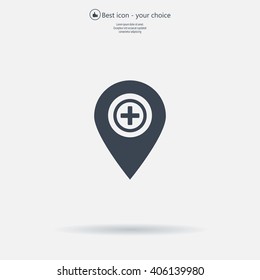 Map Pointer Icon With Cross