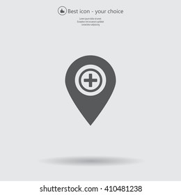 Map Pointer Icon With Cross