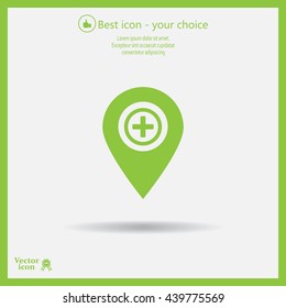 Map Pointer Icon With Cross