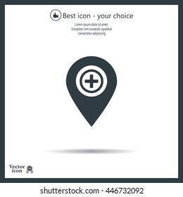 Map Pointer Icon With Cross