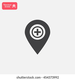 Map Pointer Icon With Cross