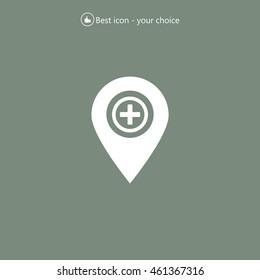 Map Pointer Icon With Cross