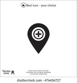 Map Pointer Icon With Cross
