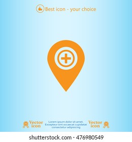 Map Pointer Icon With Cross