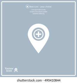 Map Pointer Icon With Cross