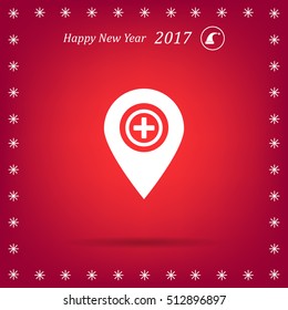 Map Pointer Icon With Cross
