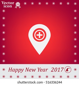 Map Pointer Icon With Cross