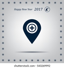 Map Pointer Icon With Cross