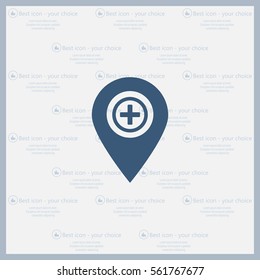 Map Pointer Icon With Cross