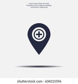 Map Pointer Icon With Cross