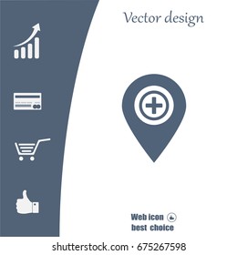Map Pointer Icon With Cross